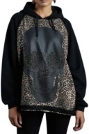 Redesign re design bluza kangurka panterka asymetryczna czaszka m I XI XXI