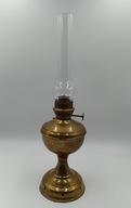 Antyczna lampa naftowa - w ciągłym użytku - pokazane jak świeci - duża 53cm
