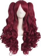 MapofBeauty 70 cm Lolita Dlugie Krecone 2 Kucyki Clip on Cosplay Peruka