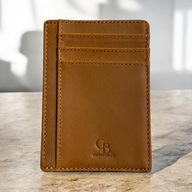 Skórzany Portfel na Karty 7 Kieszeni Naturalna Skóra Licowa Vintage Brązowy