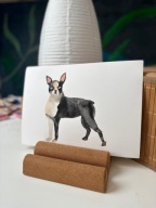 Akwarela oryginał, piesek czarno biały