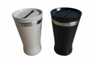 GEORG JENSEN KOMPLET KUBKÓW KUBEK TERMICZNY 2x INOX KUBKI PODRÓŻNE IDEAŁ