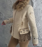 ROBERTA BIAGI futerko naturalne włoskie roz L