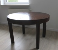 STÓŁ ART DECO JAK BECZKA, OKRĄGŁY ROZKŁADANY DREWNIANY. 110 cm do 174 cm