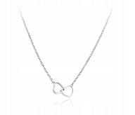 Naszyjnik damski podwójne serce srebrny, modna biżuteria, stal chirurgiczna