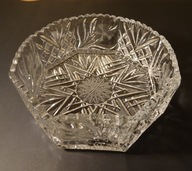 Patera kryształowa, misa, żardiniera ośmiokątna, PRL, Vintage
