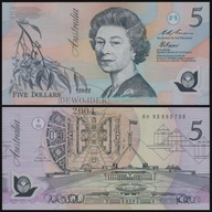 BNE - AUSTRALIA 5 Dollars Dolarów 1993 BH 93 # P50c # POLIMER RZADKI # UNC