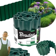 Obrzeże Trawnikowe ogrodowe Faliste płotek do ogrodu Zielone 9M 20CM BRADAS