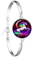 Posrebrzana bransoletka - Jednorożec - 18mm oczko