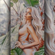 VIBRAMY Obraz olejny – "Czysta Natura" ręcznie malowany | 50x100cm | unikat