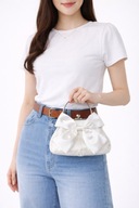 Ślubna torebka z kokardą, torebka koktajlowa, torebka satynowa glamour