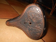 STARE OZDOBNE SKÓRZANE SIODEŁKO ROWEROWE