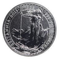 BRITANNIA 2015 ELIZABETH II 2 POUNDS 1 Oz Ag 999 BU