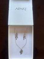 Komplet srebrny pozłacany naszyjnik i kolczyki, motyw łapacz snów