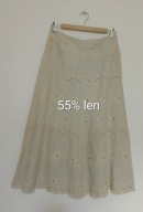 Spódnica len rayon beż 36