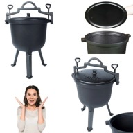 GRILL KOCIOŁEK ŻELIWNY MYŚLIWSKI WĘGIERSKI TRÓJNÓG NA OGNISKO NA ZUPĘ