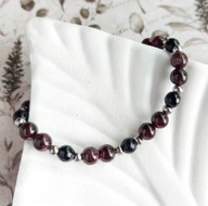 Bransoletka z granatem, regulowana, na lince, prezent dla kobiety na Święta