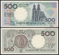 BNU - POLSKA RP 500 Złotych 1990 A 17 03330 # P N45c # st 1