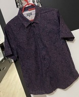 D Koszula Linea hawajska łagodny fiolet liście palm bawełna rozmiar Xl