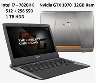 Asus G752V i7 7820HK, Nvidia GTX 1070 8GB, 32 DDR4 RAM, 756 GB SSD + 1TB