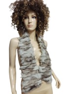 KOŁNIERZ szal futro LISA NATURALNEGO srebrnego