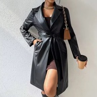 płaszcz damski czarny klasyczny bez kaptura rozmiar S