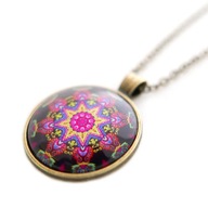 Wisiorek łańcuszek stare złoto boho orient mandala