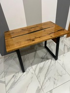 Stół dębowy naturalny lity z żywicy epoksydowej połysk 110x65,5 do kuchni