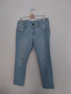 Jasnoniebieskie jeansy rurki skinny z wysokim stanem 44, 46