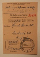 BIELITZ - BIELSKO, CZELADŹ 21.11.1941 rok, POTWIERDZIENIE DLA WPŁACAJĄCEGO