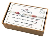 Bransoletka MIŁOŚĆ kamienie naturalne serce srebrna na prezent gratis