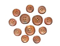 NATURALNY RÓG BAWOLI, BRĄZ. śr.20i15mm.Marynarka,Żakiet, kpl 12 szt