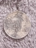 Pruski medal kolonialny 1900 Kiautschou Niemcy srebro oryginał Rzadki!