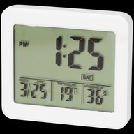 Termometr z zegarem i higrometrem nor-tec biały