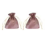 Torebki Dekoracyjne Błyszczące Zestaw 2 szt. Brązowe