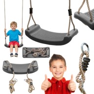 HUŚTAWKA OGRODOWA DLA DZIECI PLASTIKOWA SZARA MOCNA SOLIDNA 42 CM