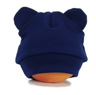 Bawełniane czapeczki z uszkami dla noworodków granat