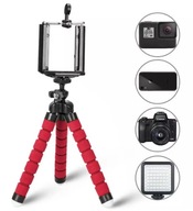 Mini Statyw do telefonu elastyczny statyw z gąbką ośmiornicą (Czerwony)