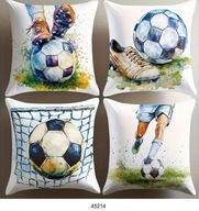 Poszewki na poduszki 4szt 45x45cm piłka nożna boisko football piłkarz 45214