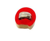 Pierścionek Srebrny Obrączka Biała Cyrkonie Paski 14 7 Stal Chirurgiczna