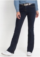Tanio_NOWE granatowe WYGODNE jeansy_WYSOKI STAN_98% bawełna+stretch 54/56