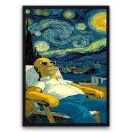Plakat z ramą 30x40cm Homer Patrzy na Gwiazdy humor kreskówka dekoracja
