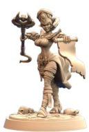 Queens of Tombs Sand Necromancer Pinup B Fantasy RPG D&D Druk 3D NSFW