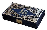 Pudełko na Pieniądze Prezent na 18 urodziny czarne OSIEMNASTKA