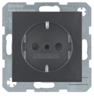 HAGER BERKER 47231606 Gniazdo pojedyncze z/u SCHUKO ANTRACYT MAT