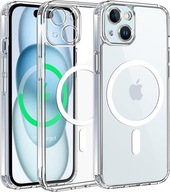 Etui do iPhone 15 WZMACNIANE do MAGSAFE ANTI SHOCK CLEAR CASE + Szkło 9H