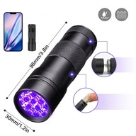 MOCNA LATARKA UV DO SZUKANIA BURSZTYNU 12 LED 395nm ULTRAFIOLET