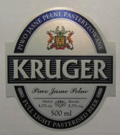 ETYKIETA PIWO JASNE PEŁNE KRUGER BROWAR GŁUBCZYCE