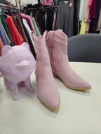 Kowbojki Kozaki różowe r. 36 lekkie ekozamsz !!!