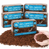 5 x ZIEMIA KOKOSOWA DONICZKOWA 10L- podłoże do kwiatów UNIEWERSALNA ZESTAW